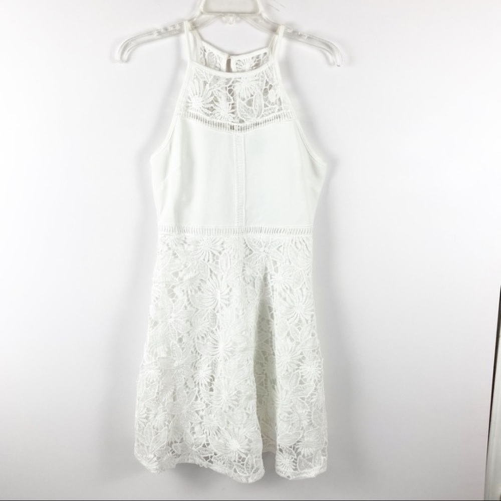 NWT She +‎ Sky White Lace Mini Graduation Summer Vacation Easter Dress Sz Small